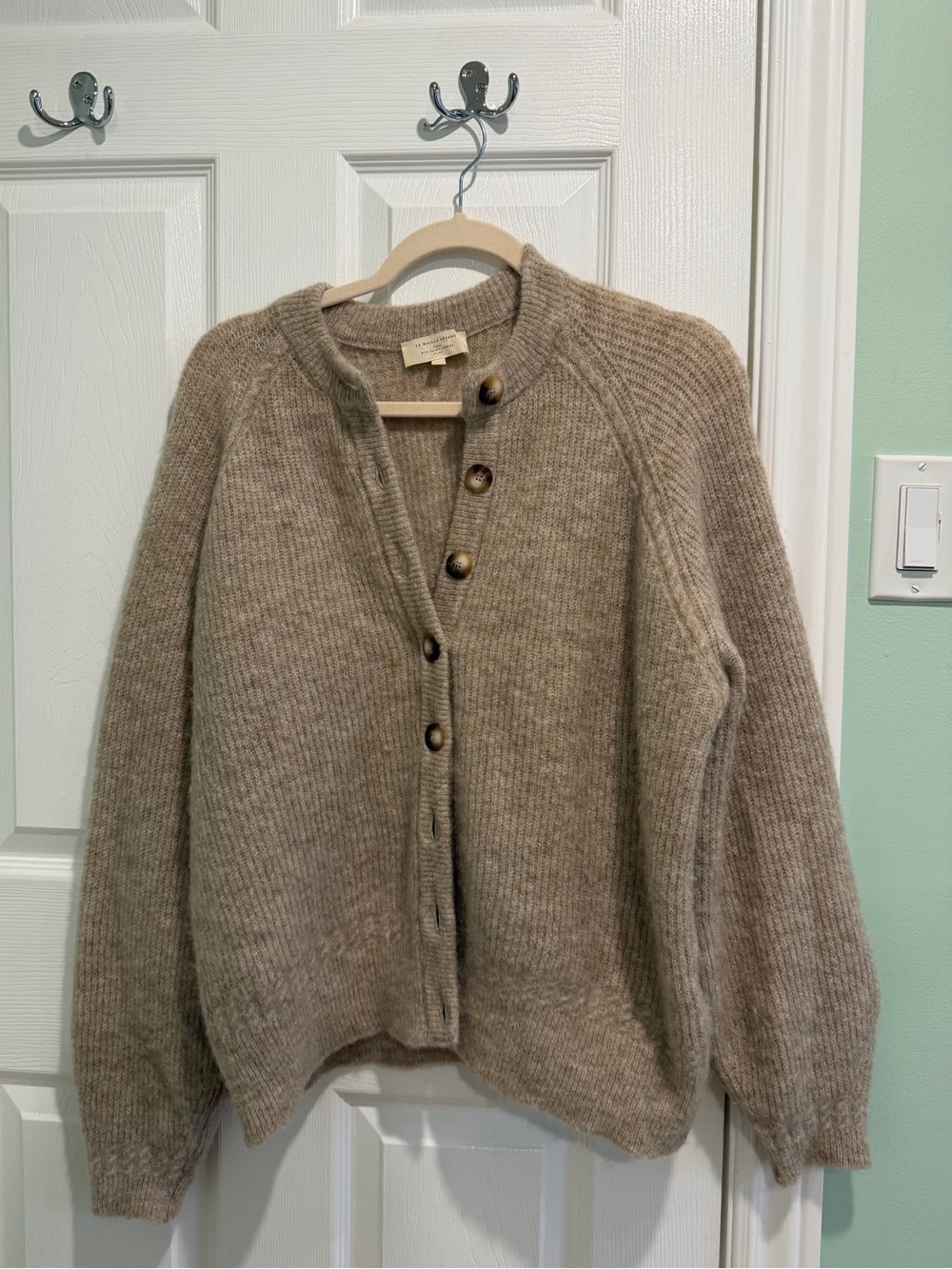 Sezane Othello Cardigan Light Beige Size Large - Picture 3 of 8
